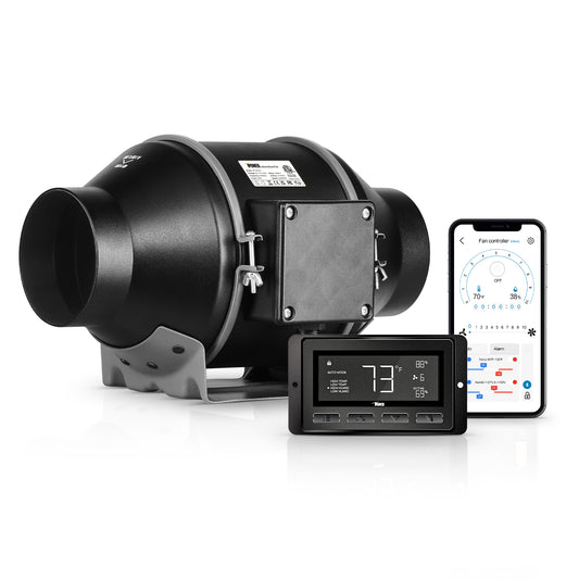 Simplelux 4 Inch Inline Duct Ventilation Fan with Temperature Humidity App