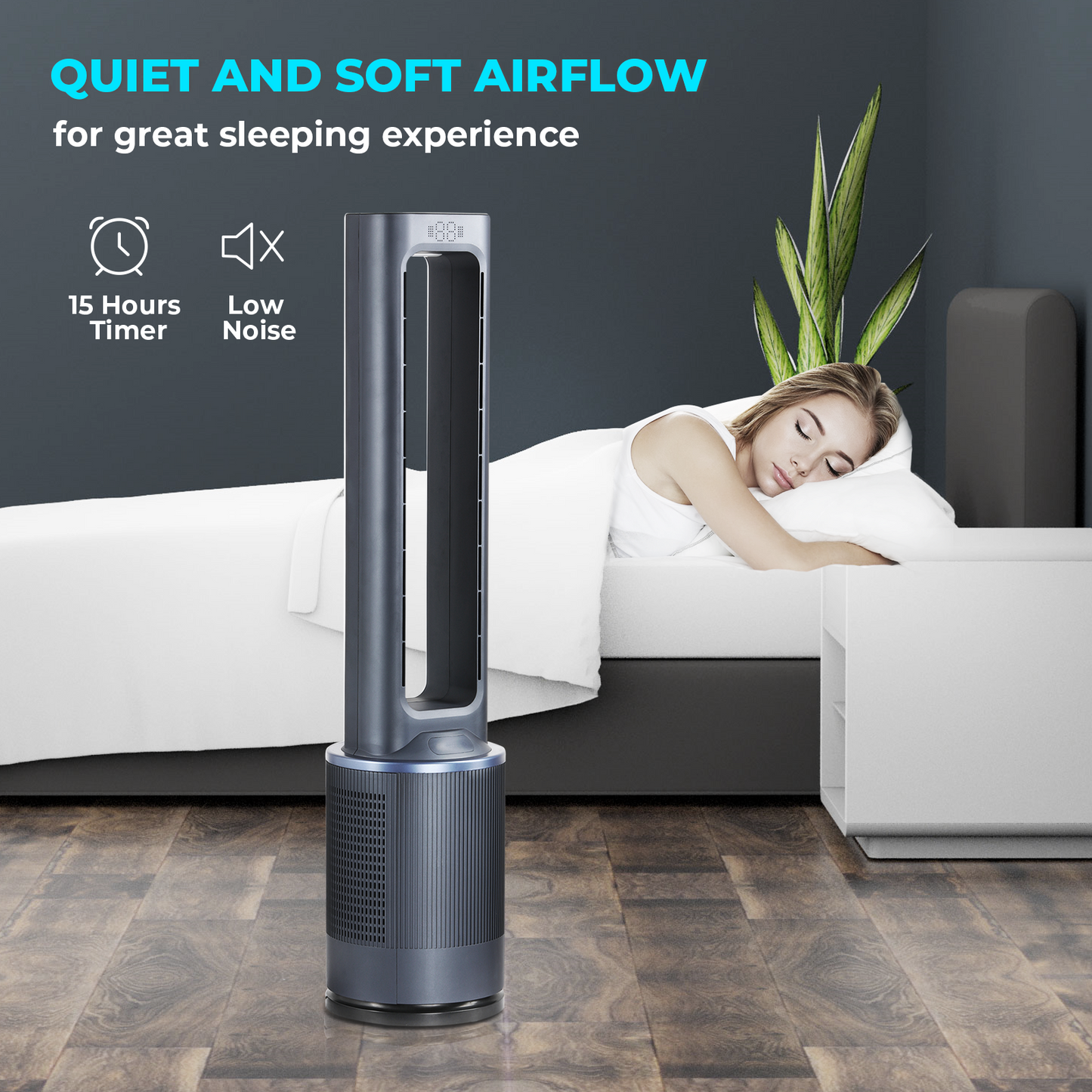 Bladeless Fan, 42 Inches, Blue