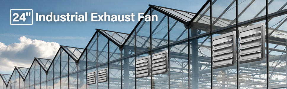 Simplelux 24 Inch Shutter Exhaust Fan , Silver