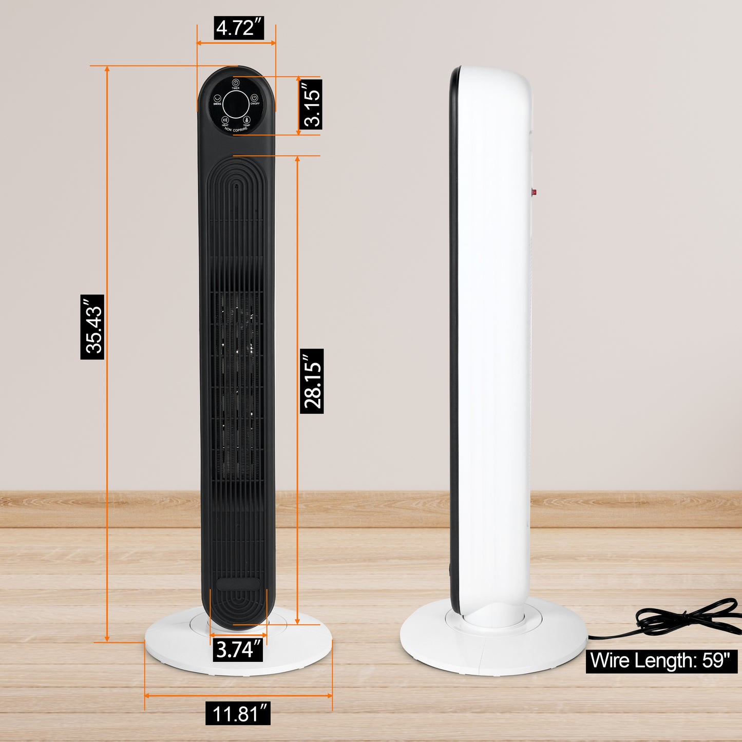 Simplelux PTC Ceramic Heating Fan- 35inch