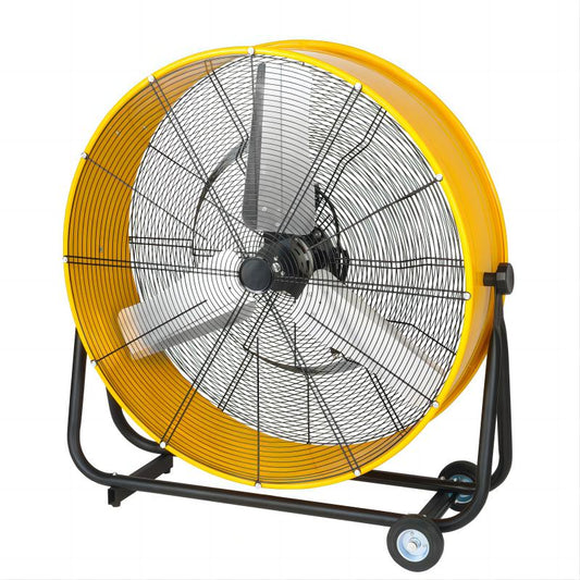 Simplelux 24 Inch Heavy Duty Metal Industrial Drum Fan, Yellow