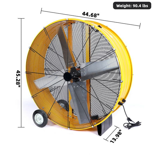 Simplelux 42 Inch High Velocity Heavy Duty Metal Industrial Floor Drum Fan