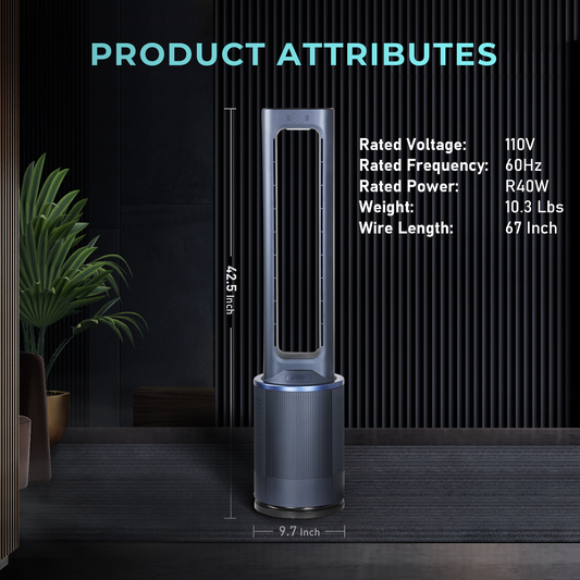 Bladeless Fan, 42 Inches, Blue