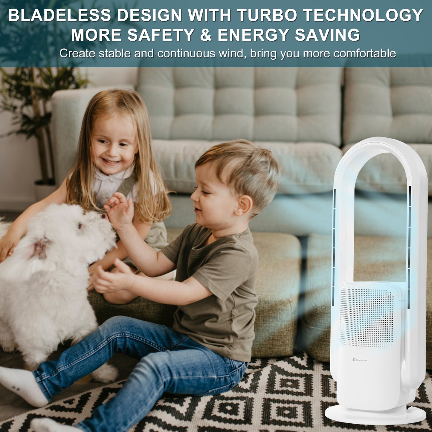 Simplelux Smart Air Purify Bladeless Fan 28inch