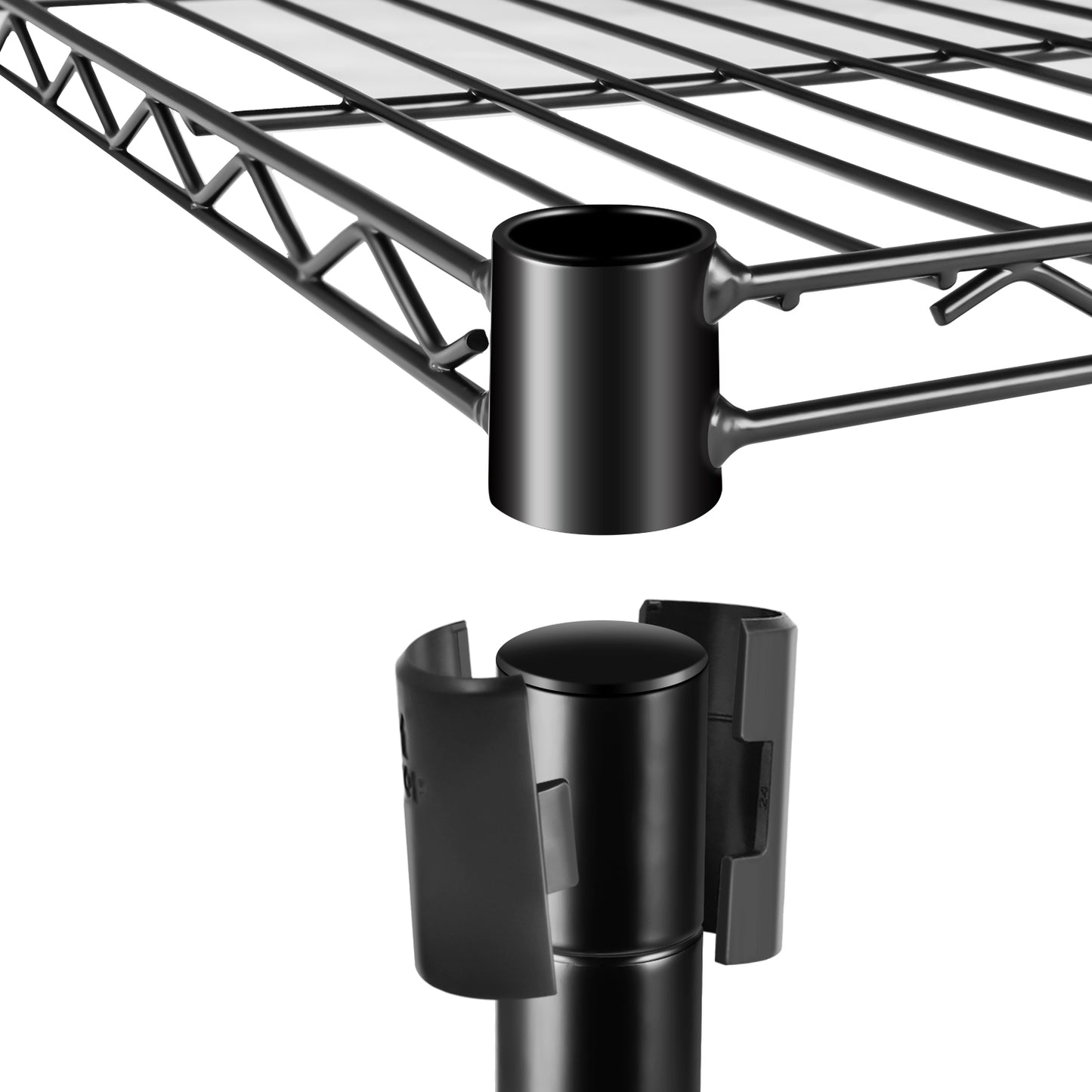 Simplelux 3-Tier Shelving Adjustable Storage Rack with wheels, Black