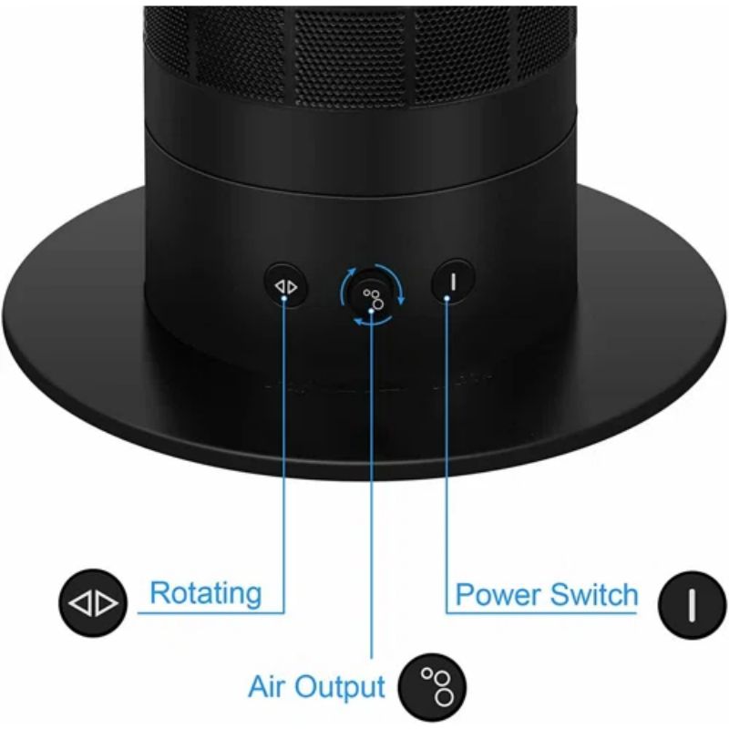 Simplelux 27 Inch Bladeless Tower Fan, Black