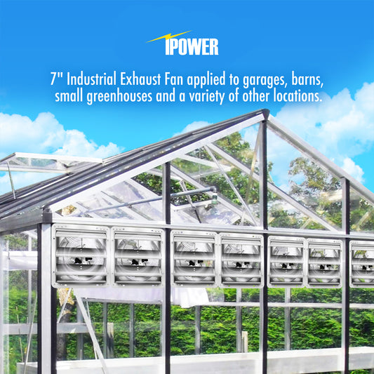 Simplelux 7 inch Shutter Exhaust Fan, Silver