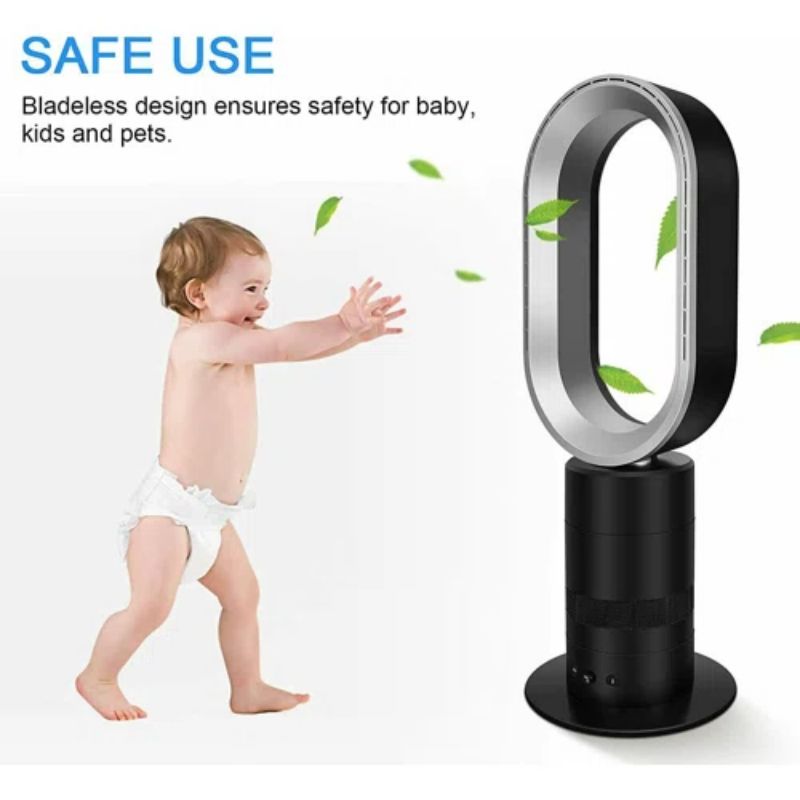 Simplelux 27 Inch Bladeless Tower Fan, Black