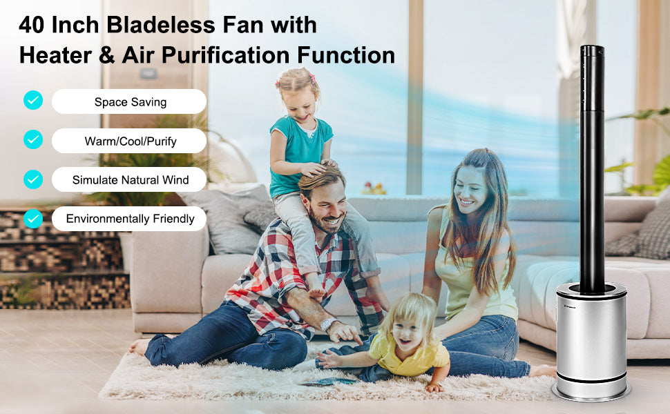 Simplelux Smart Bladeless Cool and heat Fan 39inch