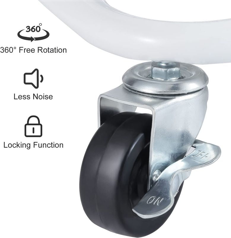 Simplelux 3-Tier Rolling Storage Utility Cart with Wheels and Handle, White