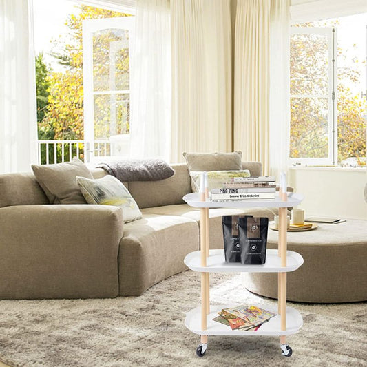 Simplelux 3-Tier Metal 4-Wheeled Storage Utility Cart,White