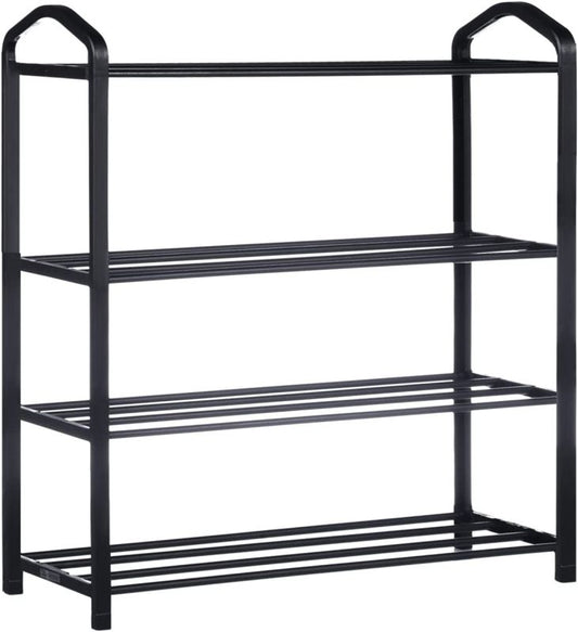 Simplelux 4-Tier Stackable Shoe Rack, Black