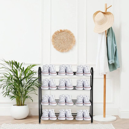 Simplelux 4-Tier Stackable Shoe Rack, Black