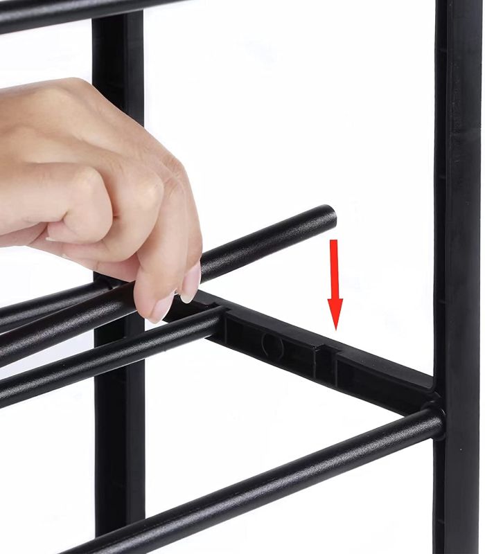 Simplelux 4-Tier Stackable Shoe Rack, Black