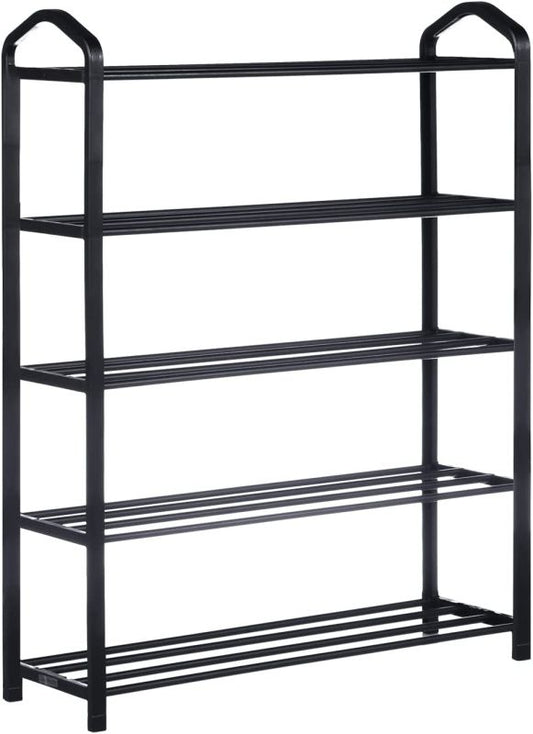 Simplelux 5-Tier Stackable Shoe Rack, Black