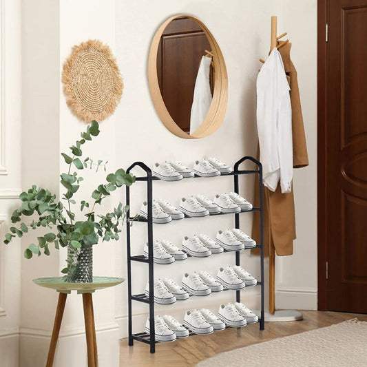 Simplelux 5-Tier Stackable Shoe Rack, Black