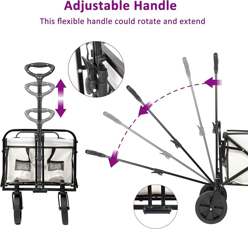 Simplelux Extended Folding Utility Garden Cart, White