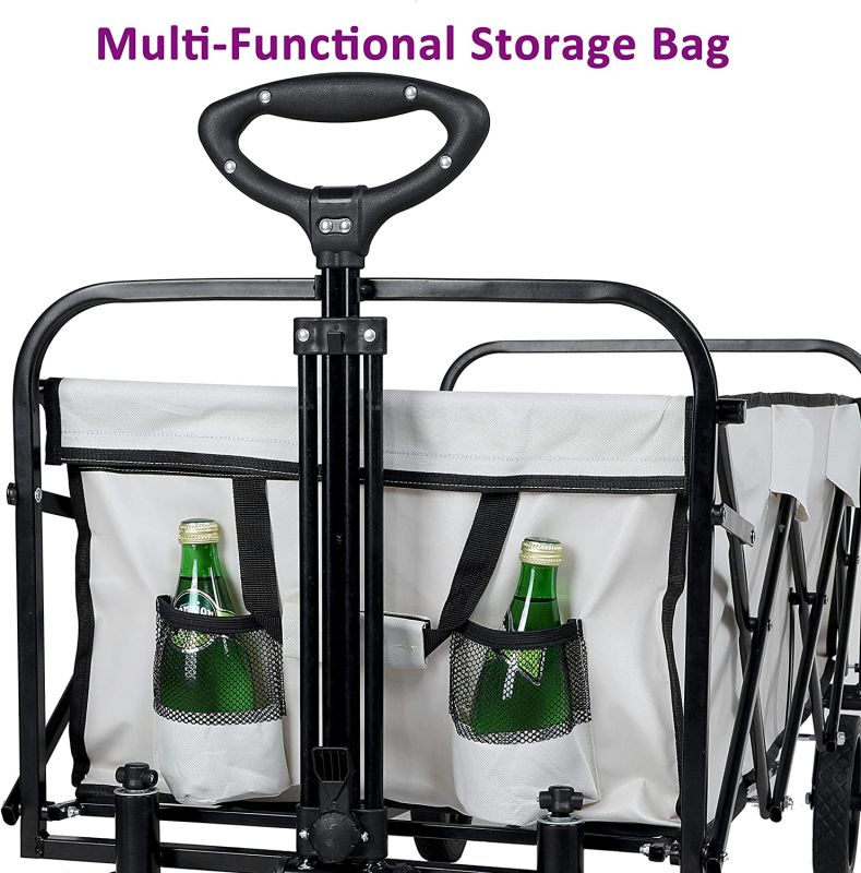 Simplelux Extended Folding Utility Garden Cart, White