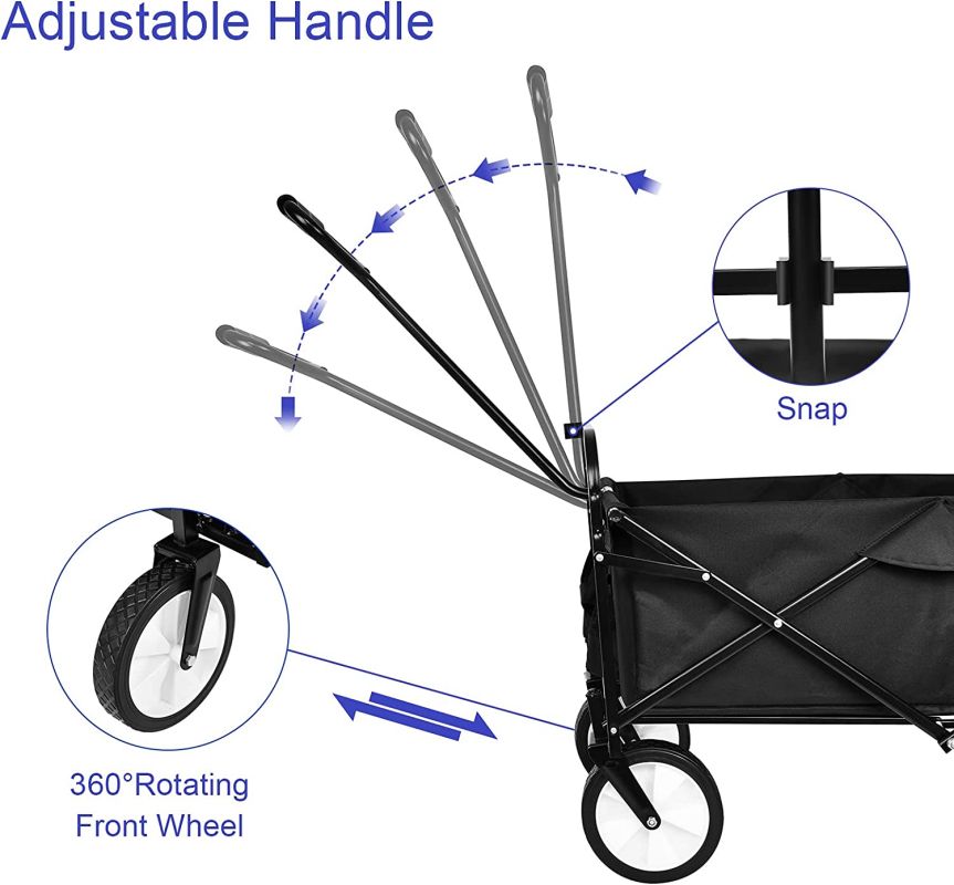 Simplelux Folding Portable Garden Cart with Removable Canopy