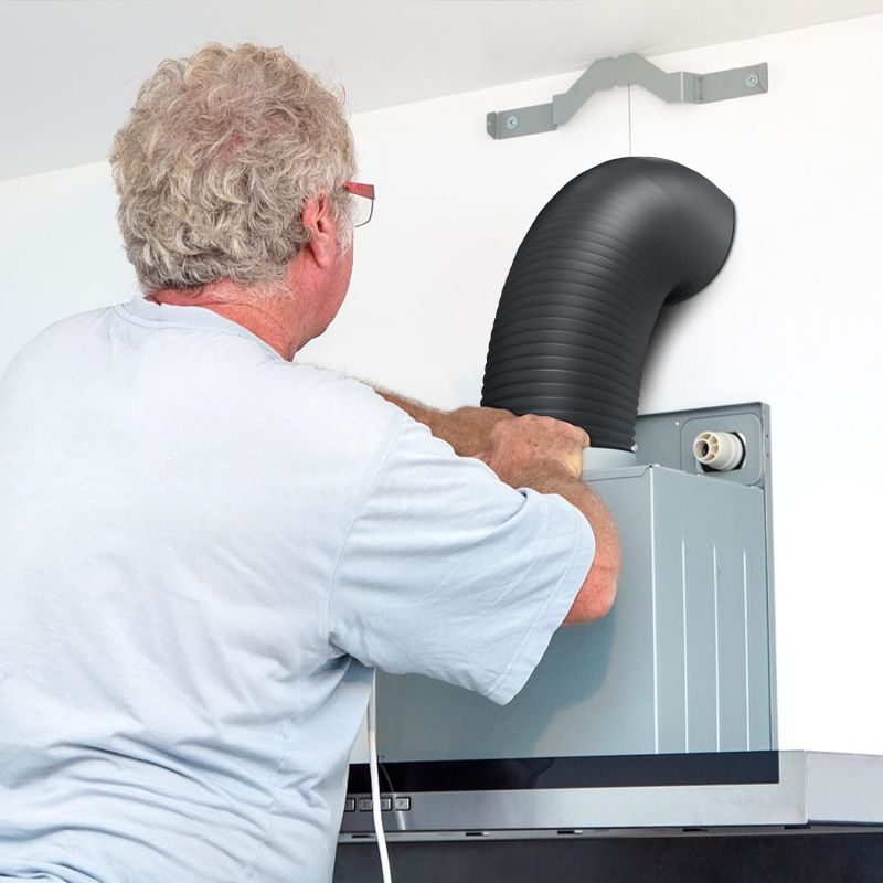 Simplelux Flexible 6 Inch 8 Feet Aluminum Ducting, Black