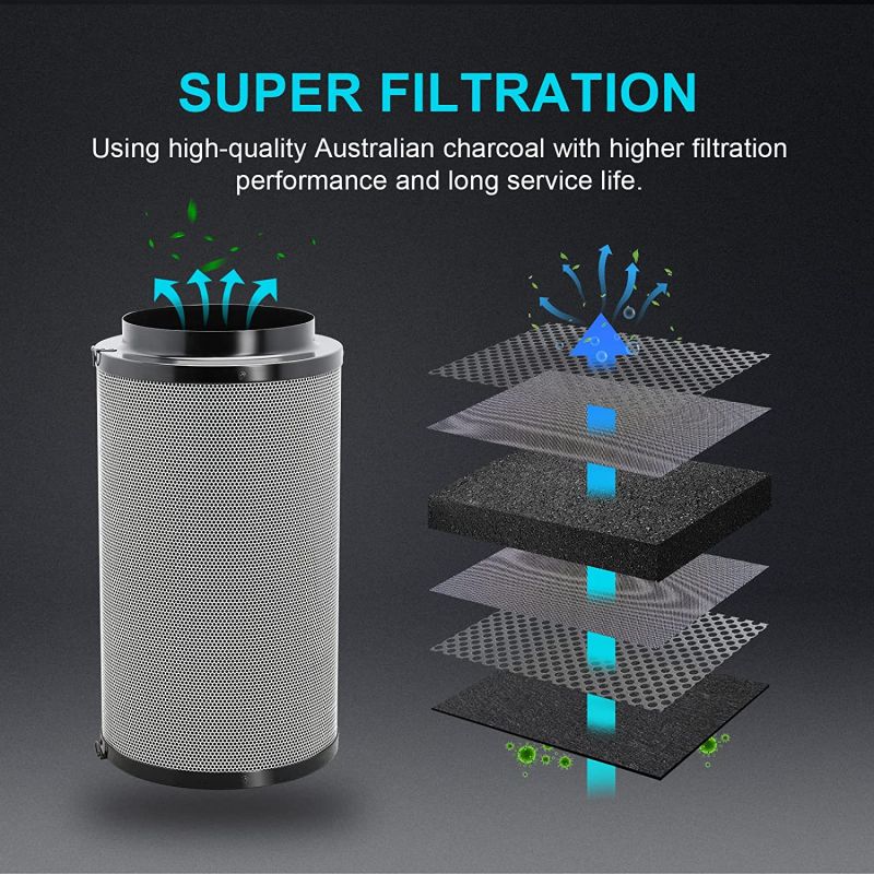 Simplelux 6 Inch Air Carbon Filter, Black