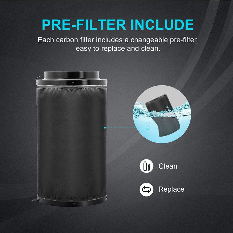 Simplelux 6 Inch Air Carbon Filter, Black