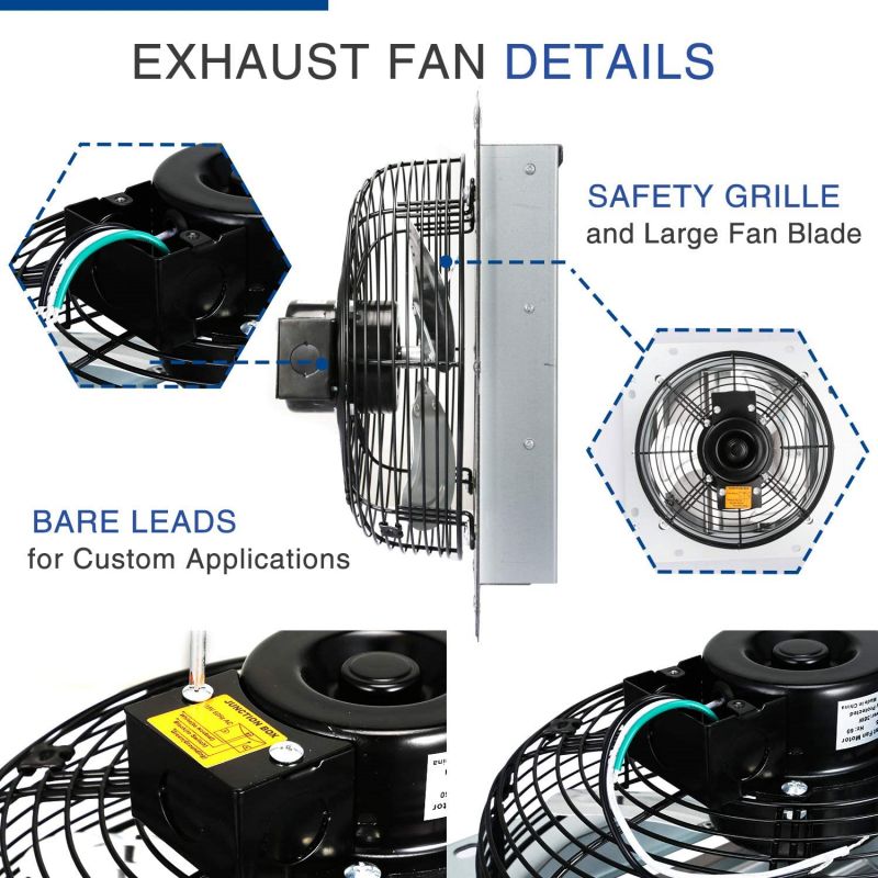 Simplelux 10 Inch Shutter Exhaust Fan, Silver