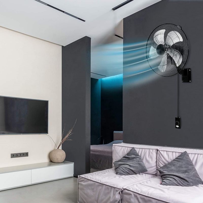 Simplelux 18 Inch Household Commercial Wall Mount Fan, Black