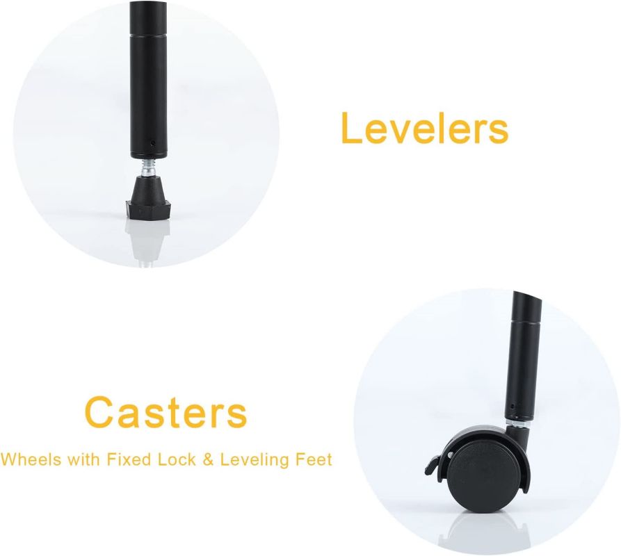 Simplelux 6-Tier Shelving with Wheels and Hanging Hooks, Black