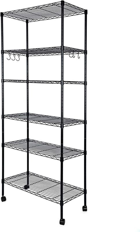 Simplelux 6-Tier Shelving with Wheel & Hanging Hook