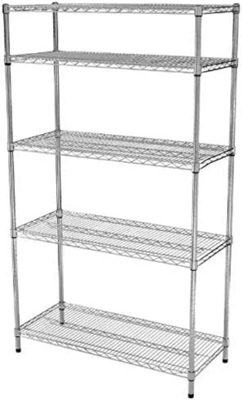 Simplelux Heavy Duty 5-Shelf Shelving Unit,Chrome
