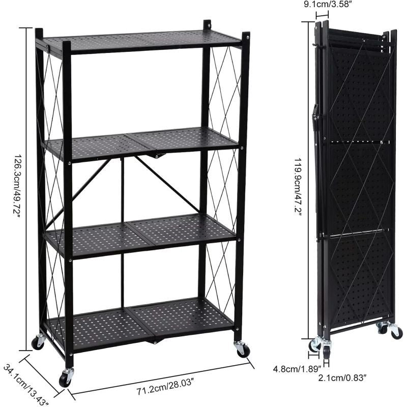 Simplelux 4-Tier Foldable Metal Rack Storage Shelving
