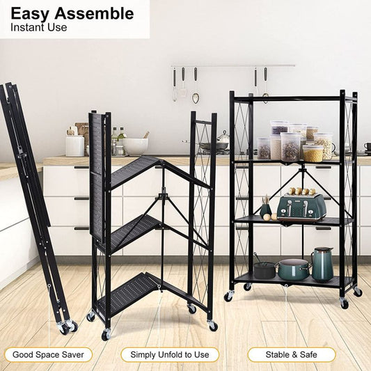 Simplelux 4-Tier Foldable Metal Rack Storage Shelving