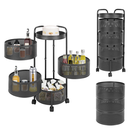 4-Tier Multi-Functional Household Storage Rack, Black