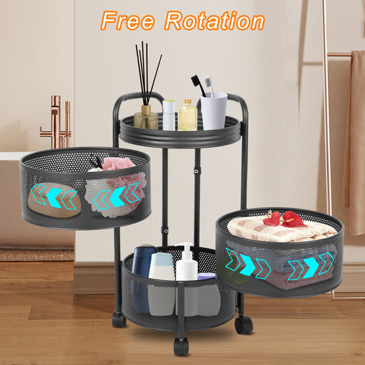 3-Tier Multi-Functional Household Storage Rack, Black