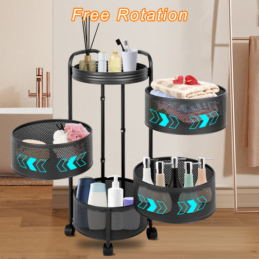 4-Tier Multi-Functional Household Storage Rack, Black