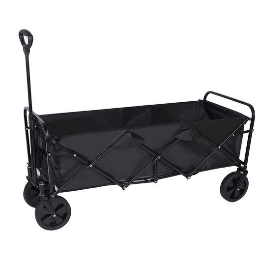 Simplelux Extended Folding Utility Garden Cart, Black