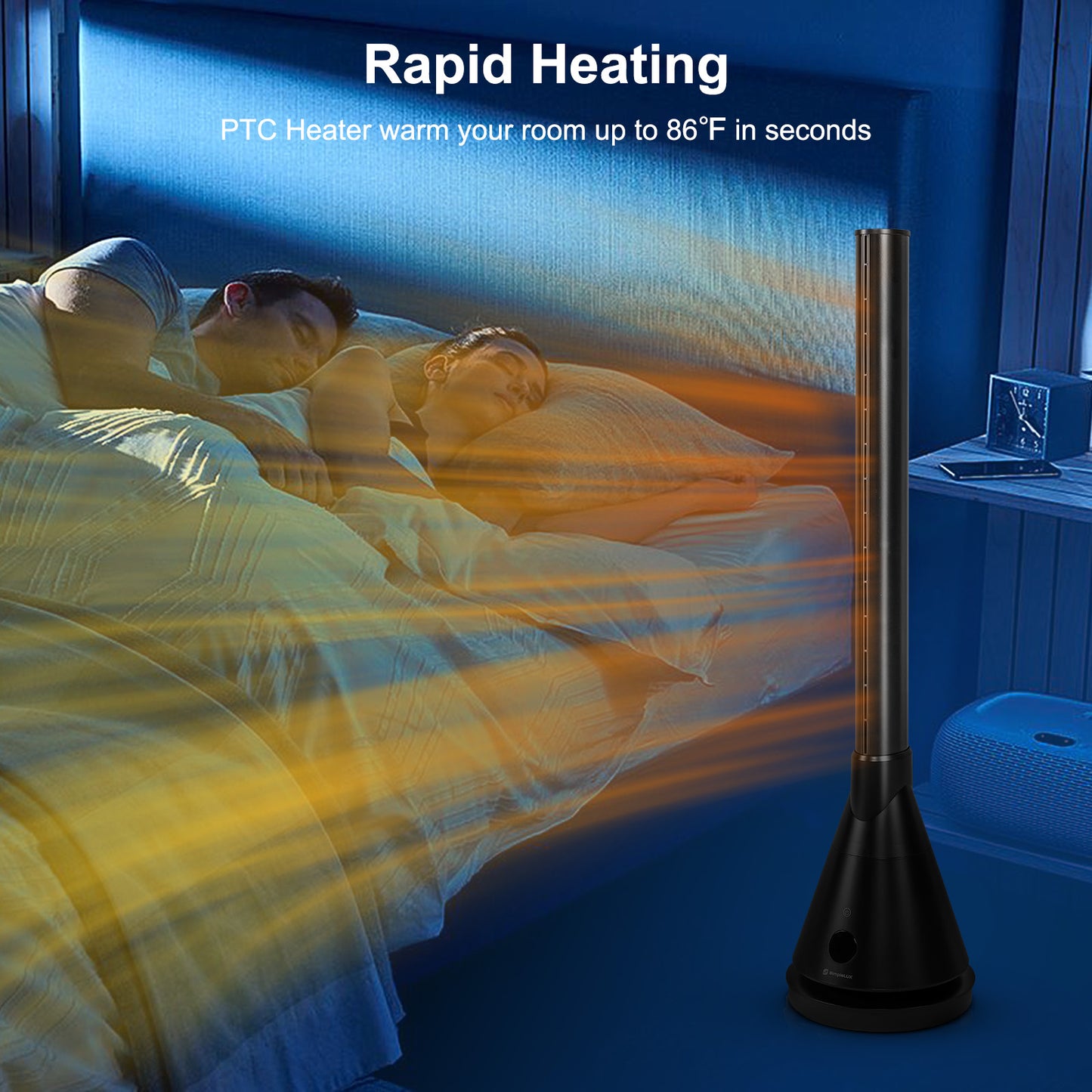 Bladeless Fan Heater with Air Purifier and WiFi Control