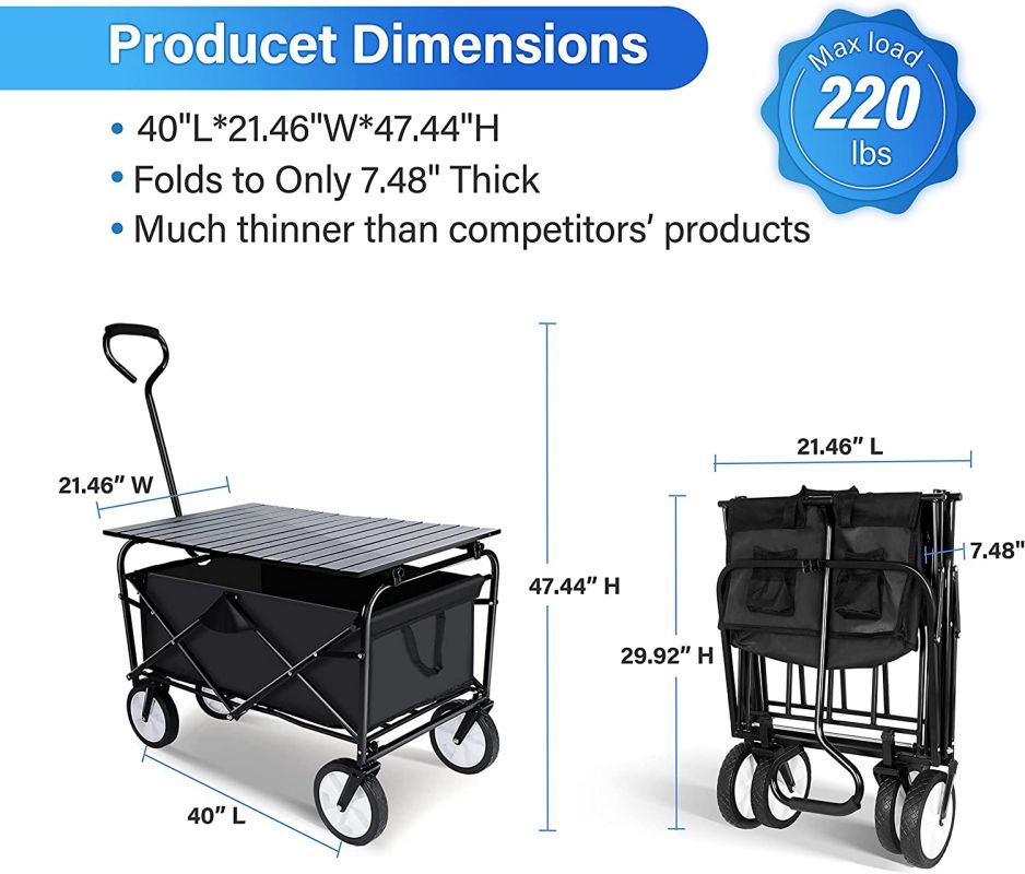 Simplelux Garden cart with Collapsible Aluminum Alloy Board