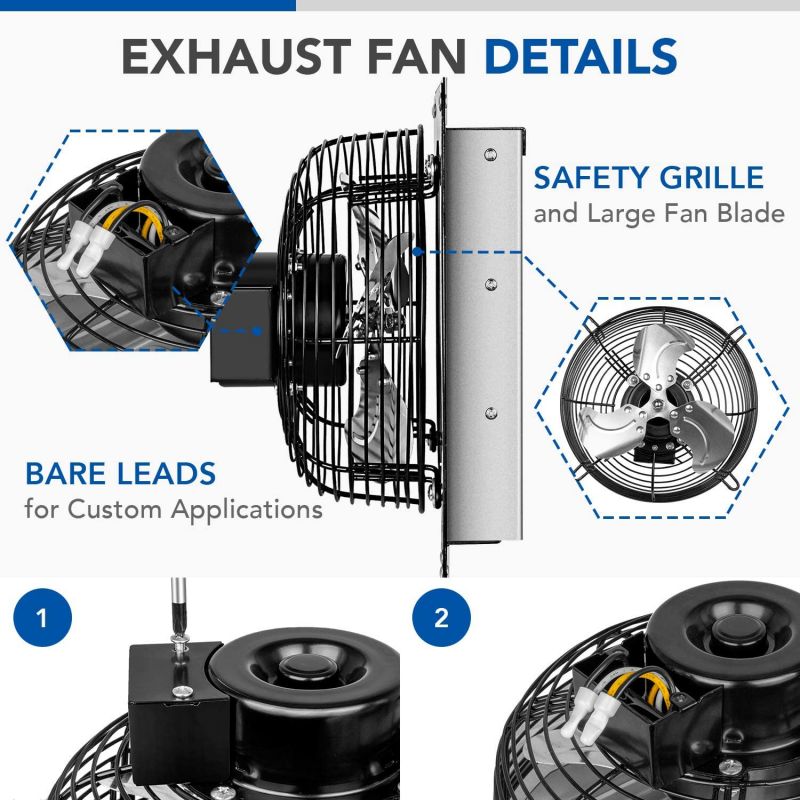 Simplelux 7'' Shutter Exhaust Fan, Silver