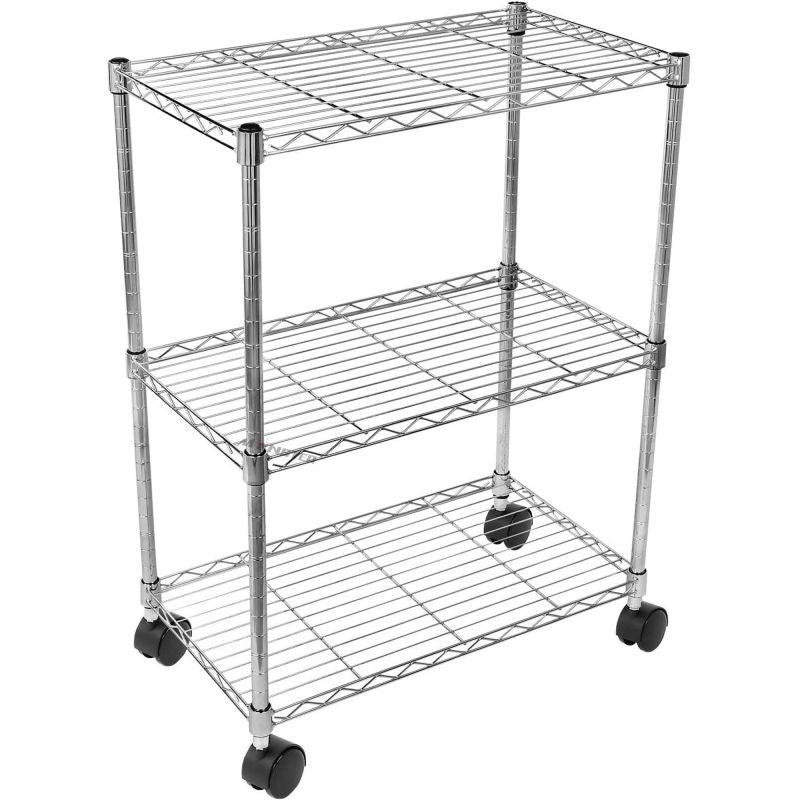 Simplelux Adjustable Steel Storage Chrome Shelves 3-Tier