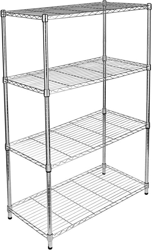 Simplelux Adjustable Steel Storage Chrome Shelves 4-Tier